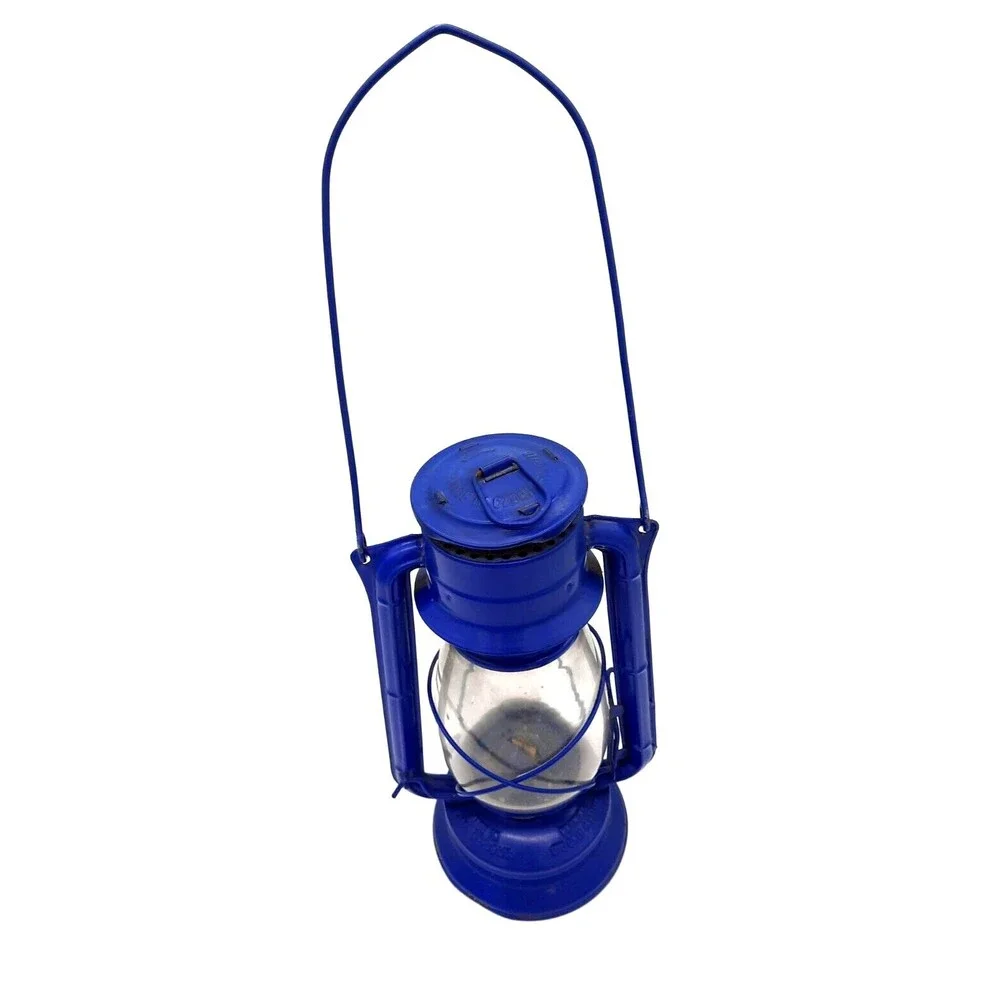 Vintage Meva 865 Blue Parrafin Oil Lamp Czech Republic